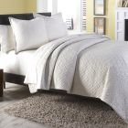 AICO Michael Amini Taylor 3pc Queen Coverlet/Duvet Set, Linen (Promo)
