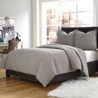 AICO Michael Amini Trent 3pc King Coverlet/Duvet Set, Gray (Promo)