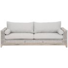 Essentials For Living Woven Tropez Outdoor 90" Sofa Taupe & White Flat Rope, Pumice, Gray Teak