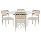 Universal Furniture Oasis 5pc Coral 60" Dining Set with Dockside Chair, White Finish