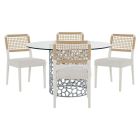 Universal Furniture Oasis 5pc Coral 54" Dining Set with Shoreline Chair, Antique Nickel Finish