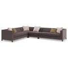 Caracole Upholstery Tuxedo 4pc Sectional - Deep Chocolate Brown