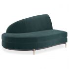 Caracole Upholstery Three'S Company Left Arm Facing Chaise - Dark Peacock Blue Velvet