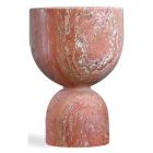 Mobital Apothecary Low End Table in Red Travertine 