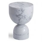 Mobital Apothecary White Marble End Table Low