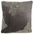 Nourison Home Sofia Ribbed Stripe 18" x 18" Charcoal Pewter Indoor Throw Pillow