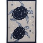 Nourison Home Aloha ALH27 5'3" x 7'5" Navy Blue Rectangle Coastal, Nautical & Beach Rug (Dropshippable)