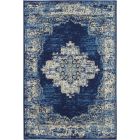 Nourison Home Grafix GRF14 3'9" x 5'9" Navy Blue Vintage Indoor Rug (Dropshippable)