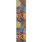 Nourison Home Aloha ALH24 2'3" x 8' Navy Multicolor Runner Outdoor Rug