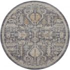 Nourison Home Lynx LNX02 7'10" x Round Navy Multicolor Vintage Indoor Rug (Dropshippable)