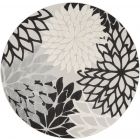 Nourison Home Aloha ALH05 7'10" x Round Black/White Round Tropical Rug