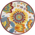 Nourison Home Aloha ALH25 7'10" x Round Multicolor Contemporary Rug (Dropshippable)