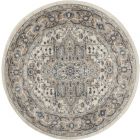 Nourison Home Quarry QUA05 5'3" x Round Ivory/Grey Farmhouse Indoor Rug (Dropshippable)