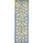 Nourison Home Aloha ALH21 2'3" x 8' Ivory Blue Runner Contemporary Rug (Dropshippable)