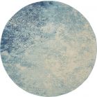 Nourison Home Passion PSN10 8' x Round Navy Light Blue Modern Indoor Rug (Dropshippable)