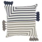 Nourison Home Lifestyle Geometric Lines 18" x 18" Light Grey/Navy Indoor Throw Pillow