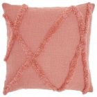 Nourison Home Lifestyle Distressed Diamond 18" x 18" Coral Indoor Throw Pillow