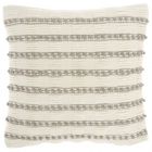 Nourison Home Lifestyle Woven Lines And Dots 18" x 18" Light Grey Indoor Throw Pillow