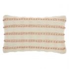 Nourison Home Lifestyle Woven Lines And Dots 12" x 20" Blush Indoor Throw Pillow