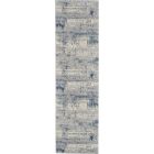 Nourison Home Rustic Textures RUS10 2'2" x 7'6" Ivory Blue Modern Indoor Rug (Dropshippable)