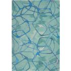 Nourison Home Symmetry SMM05 3'9" x 5'9" Aqua Blue Modern Indoor Rug (Dropshippable)