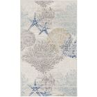 Nourison Home Seaside SDS04 2' x 3' Ivory Grey Blue Coastal, Nautical & Beach Indoor Rug (Dropshippable)