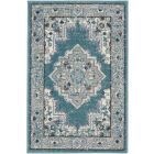Nourison Home Passion PSN03 1'10" x 2'10" Turquoise Grey Bohemian Indoor Rug (Dropshippable)