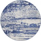 Nourison Home Whimsicle WHS06 8' x Round Ivory Navy Modern Indoor Rug (Dropshippable)