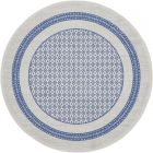 Nourison Home Whimsicle WHS13 8' x Round Ivory Blue Farmhouse Indoor Rug (Dropshippable)
