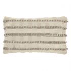 Nourison Home Lifestyle Woven Lines And Dots 12" x 20" Light Grey Indoor Throw Pillow