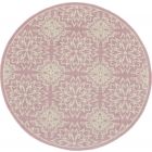 Nourison Home Jubilant JUB06 8' x Round Ivory/Pink Farmhouse Indoor Rug (Dropshippable)
