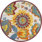 Nourison Home Aloha ALH25 5'3" x Round Multicolor Contemporary Rug (Dropshippable)