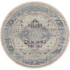 Nourison Home Vintage Kashan VKA07 4' x Round Ivory Blue Vintage Indoor Rug (Dropshippable)