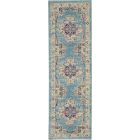 Nourison Home Passion PSN03 1'10" x 6' Light Blue Bohemian Indoor Rug (Dropshippable)