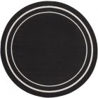Nourison Home Essentials NRE02 8' x Round Black Ivory Contemporary Rug (Dropshippable)
