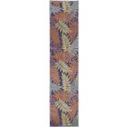 Nourison Home Aloha ALH18 2'3" x 8' Navy Multicolor Runner Outdoor Rug