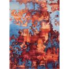 Nourison Home Prismatic PRS13 5'6" x 7'5" Blue/Flame Modern Indoor Rug