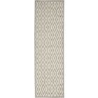 Nourison Home Grafix GRF18 2'3" x 7'6" White/Grey Modern Indoor Rug (Dropshippable)
