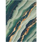 Nourison Home Prismatic PRS30 3'9" x 5'9" Emerald Modern Indoor Rug (Dropshippable)