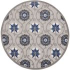 Nourison Home Aloha ALH19 7'10" x Round Grey/Blue Contemporary Rug