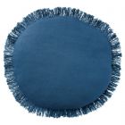 Nourison Home Sofia 20" x 20" Round Navy Indoor Throw Pillow