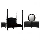 Noir Furniture New Douglas Bedroom Set, Hand Rubbed Black