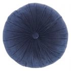 Nourison Home Sofia Round Ruched Velvet 16" x 16" Navy Indoor Throw Pillow