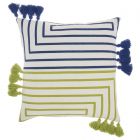 Nourison Home Lifestyle Geometric Lines 18" x 18" Lime Blue Indoor Throw Pillow