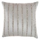 Nourison Home Sofia Beaded Stripes 20" x 20" Light Grey Indoor Throw Pillow