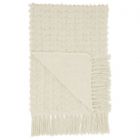 Nourison Home Lifestyle Cut Fray Texture 50" x 60" Cream Indoor Throw Blanket