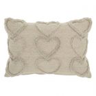 Nourison Home Lifestyle Raised Hearts 14" x 20" Khaki Indoor Throw Pillow