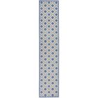 Nourison Home Aloha ALH26 2'3" x 12' Blue/Grey Runner Modern Rug (Dropshippable)
