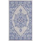 Nourison Home Whimsicle WHS03 3' x 5' Grey Blue Farmhouse Indoor Rug (Dropshippable)