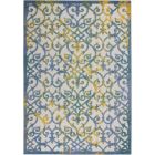Nourison Home Aloha ALH21 5'3" x 7'5" Ivory Blue Rectangle Contemporary Rug (Dropshippable)
